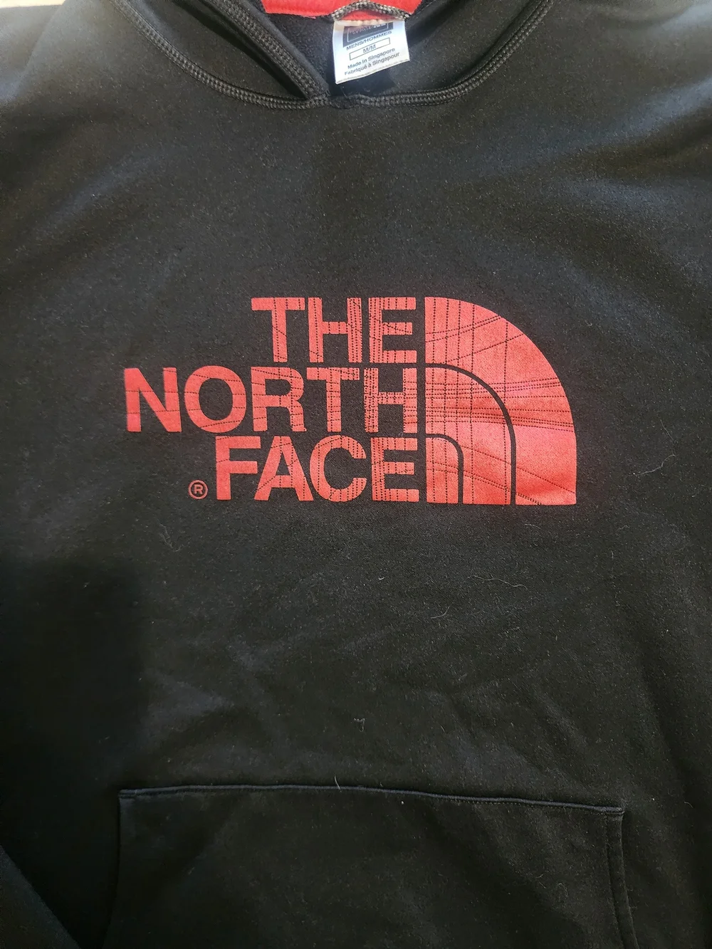 The North Face Black Hoodie with Red Logo